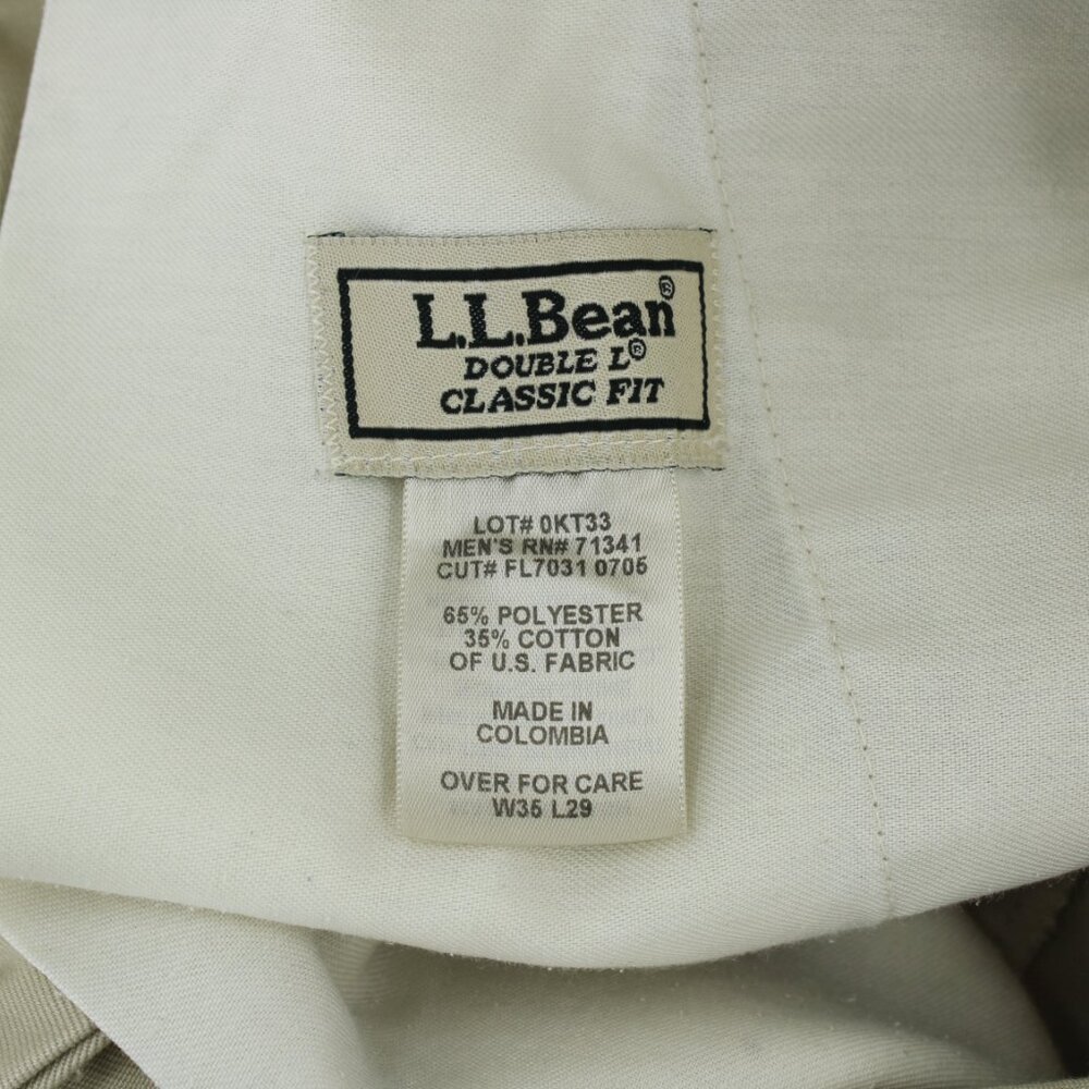 Vintage L.L. Bean Double L Chinos – Khaki – Fit: Classic - Size 35 - Picture 3 of 5